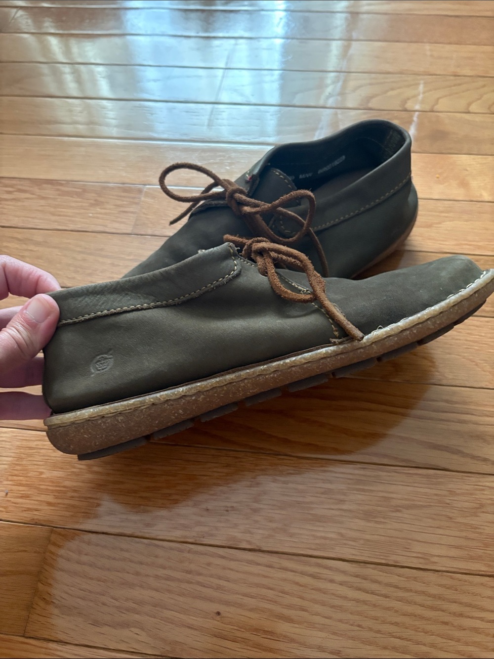 Born Women's Chukka Boots in Olive with Brown Laces - Picture 3 of 10